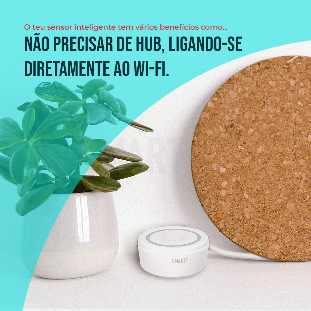 Sensor Inteligente de Temperatura e Humidade c/ Sirene WiFi Smartify - Smartify - Casa Inteligente - Smart Home - Domotica - Casas Inteligentes