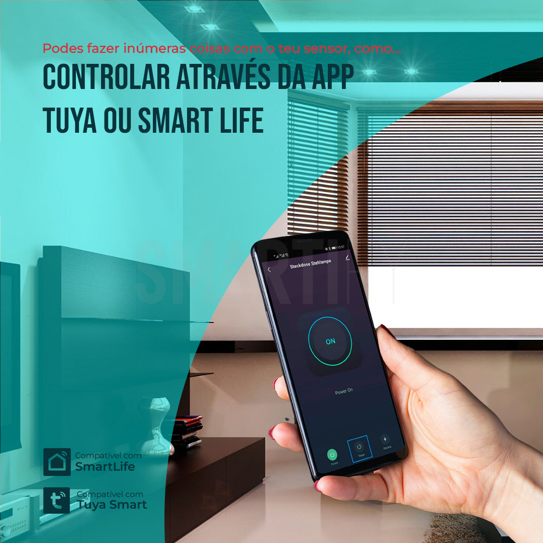 Sensor Inteligente de Temperatura e Humidade c/ Sirene WiFi Smartify - Smartify - Casa Inteligente - Smart Home - Domotica - Casas Inteligentes