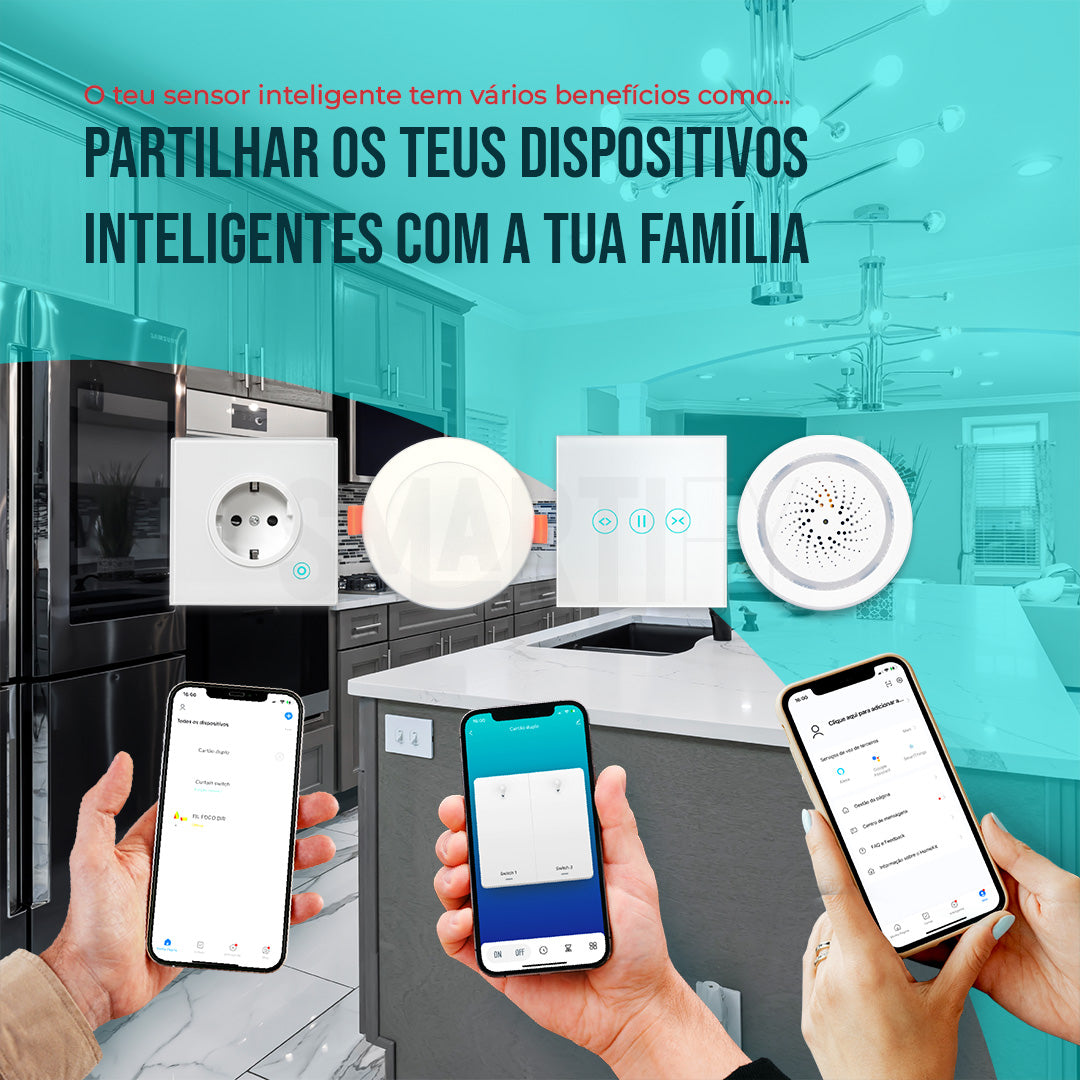 Sensor Inteligente de Temperatura e Humidade c/ Sirene WiFi Smartify - Smartify - Casa Inteligente - Smart Home - Domotica - Casas Inteligentes