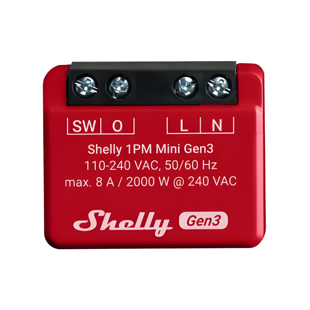 Shelly 1PM Mini Gen3 - Modulo per Interruttore a 1 Pulsante con Monitoraggio Energetico WiFi/BT