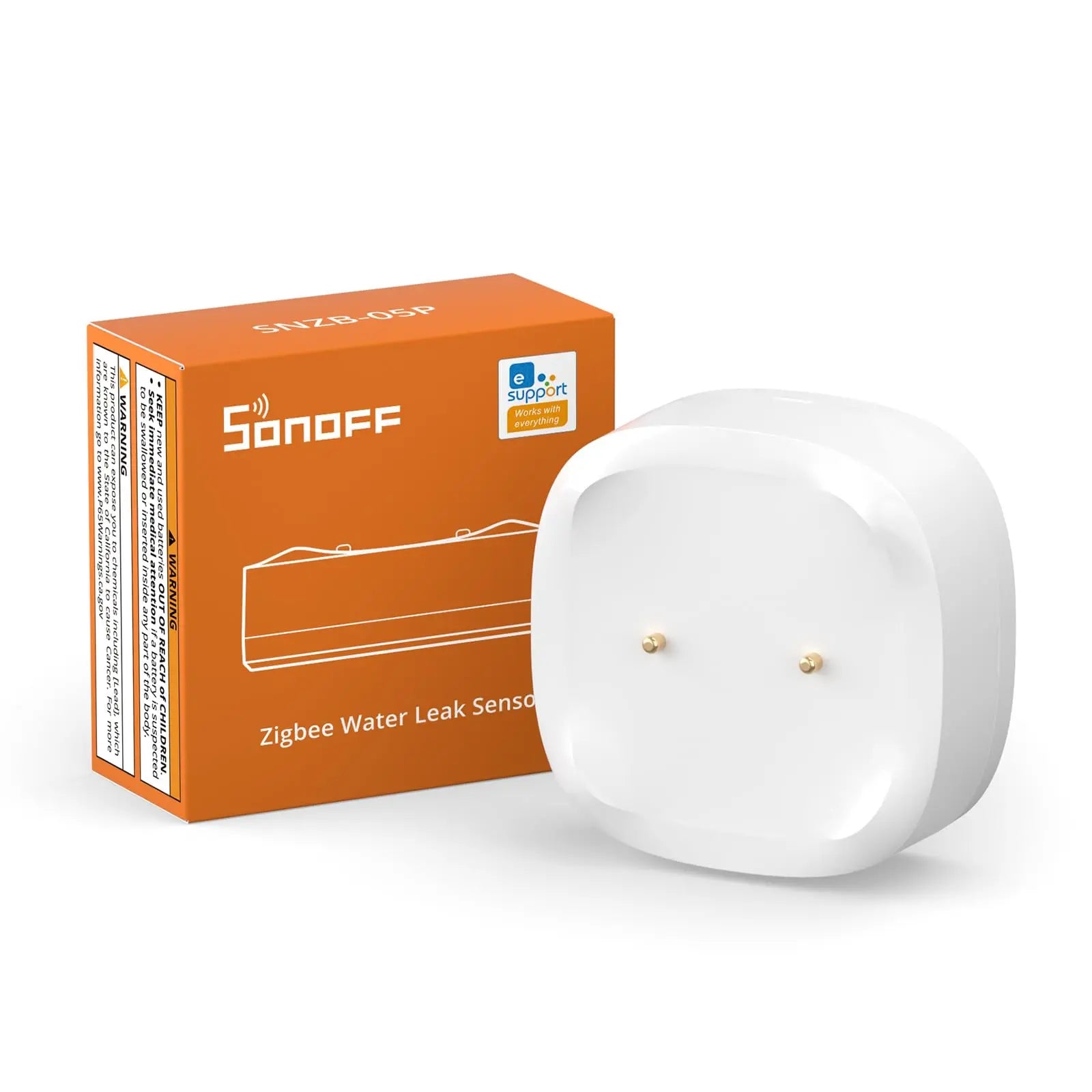 Sensor sem fio que deteta inundações com elevada precisão, com design compacto para instalação discreta em áreas de risco.