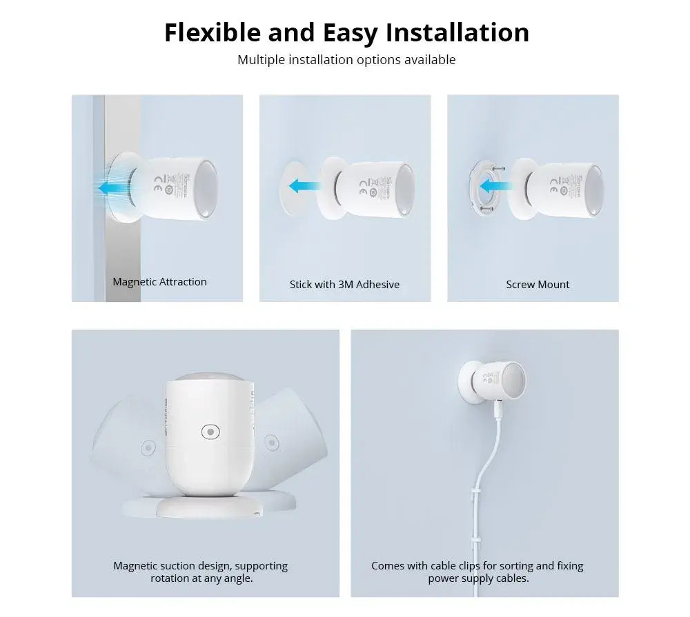 Sensor de presença humana inteligente Zigbee c/ radar de micro-ondas 5.8GHz + sensor de luz - Sonoff SNZB-06P