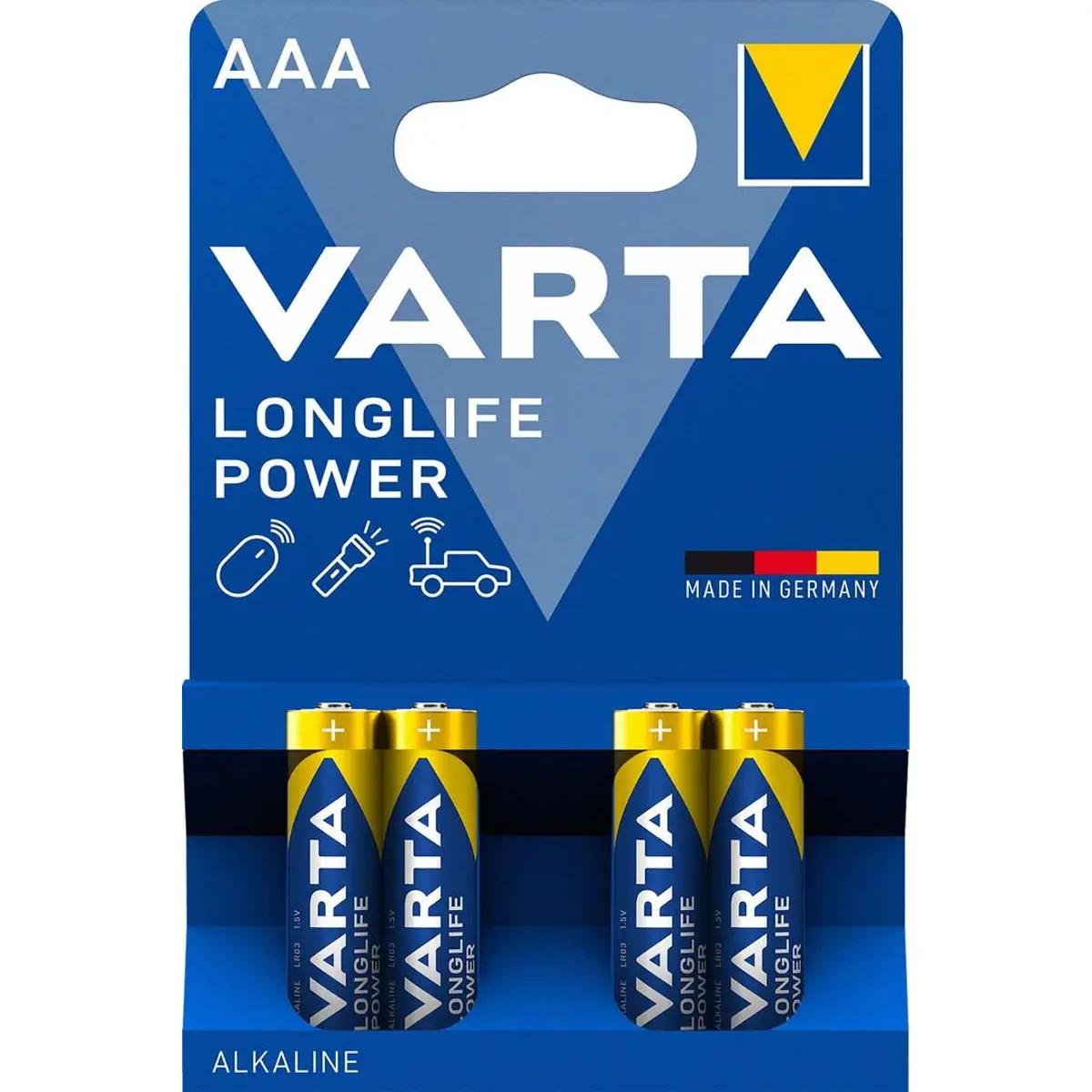 Embalagem de quatro pilhas Varta Longlife Power AAA
