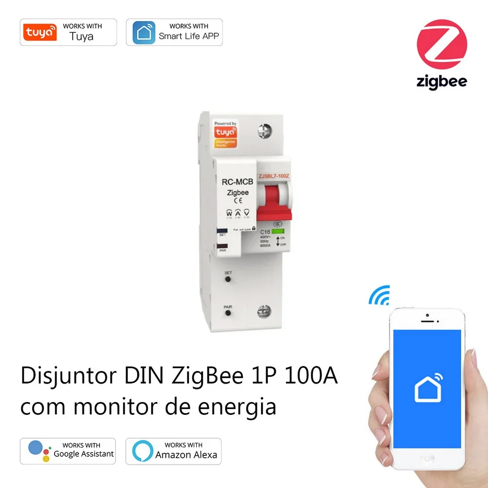 EHD ZCB-1P100M Disjuntor DIN ZigBee 1P 100A - Funcionalidades