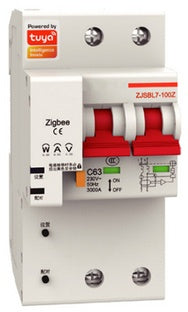 EHD ZCB-2P100M Disjuntor DIN ZigBee 2P 100A com Monitor de Energia