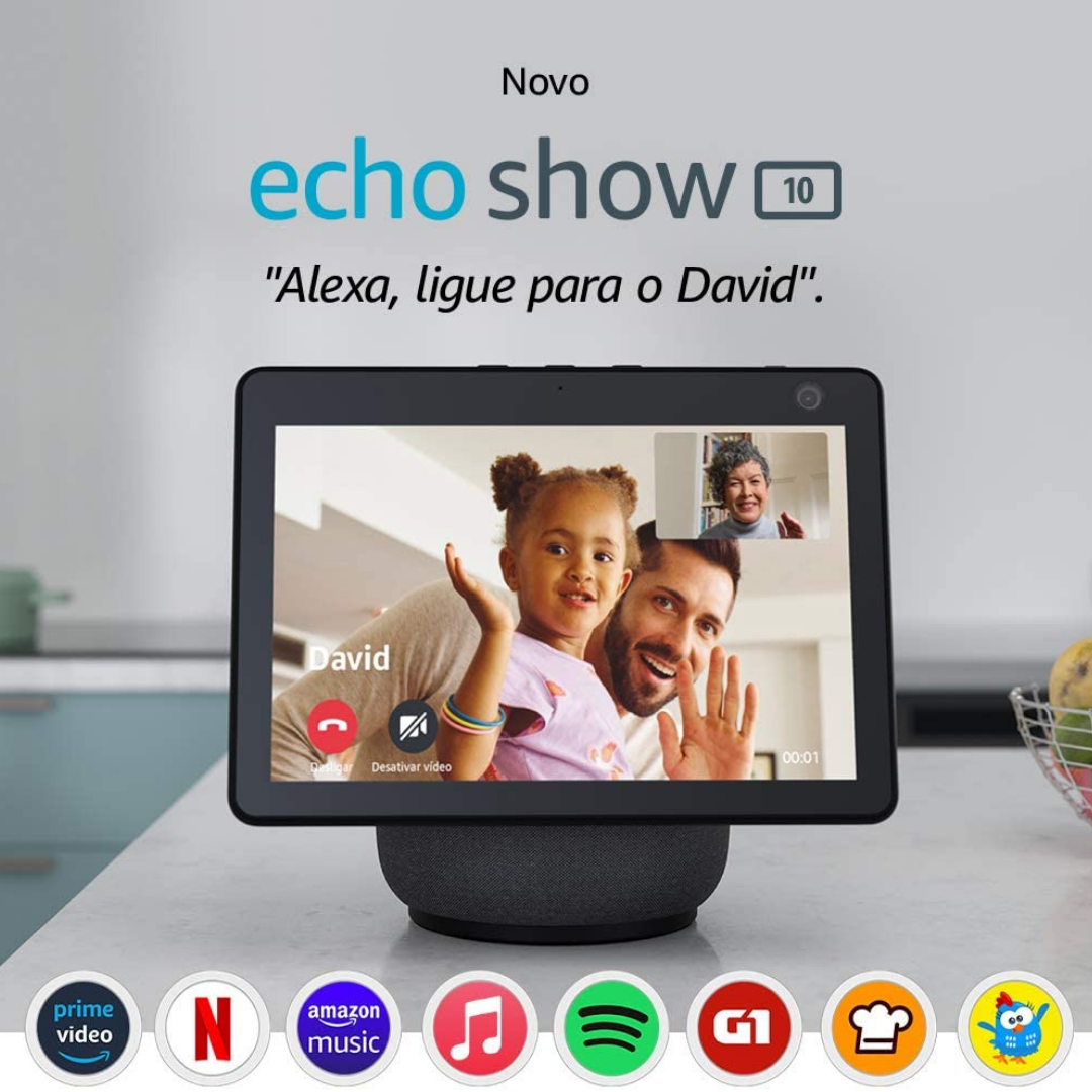 Amazon Alexa Echo Show 10 Preto Antracite (Geração 3) - Smartify - Casa Inteligente - Smart Home - Domotica - Casas Inteligentes