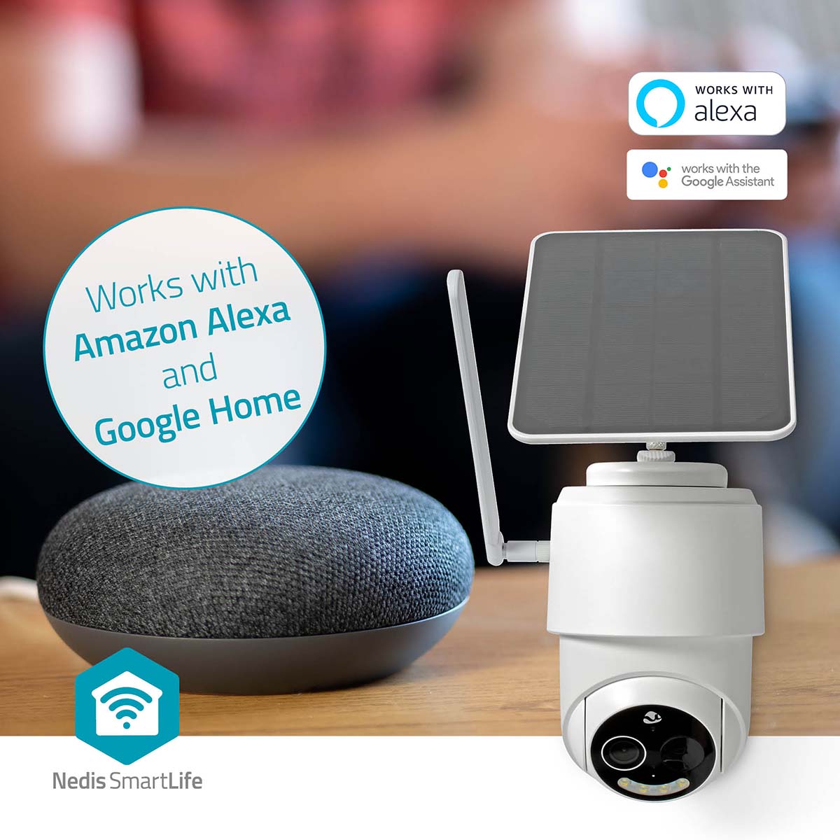 Nedis Câmara de exterior Inteligente 4G Full HD 1080p Wifi: Função de alarme e sirene para segurança adicional.