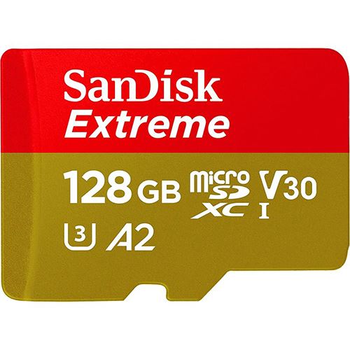 SanDisk Placa microSDXC Extreme de 128 GB: Desempenho A2 para produtos inteligentes.