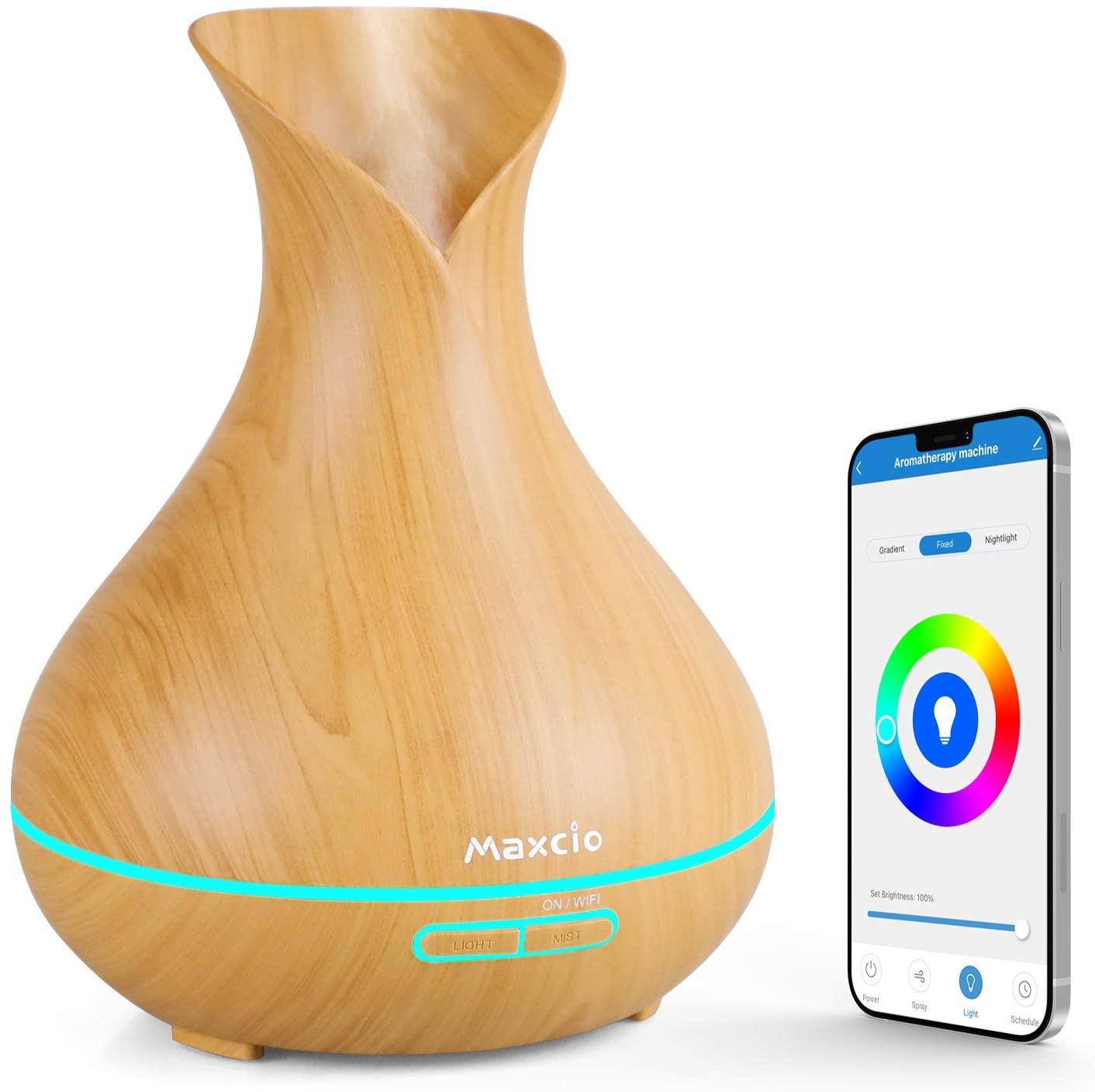 Humidificador + Difusor de Aromas Inteligente Castanho Claro WiFi - Smartify - Casa Inteligente - Smart Home - Domotica - Casas Inteligentes