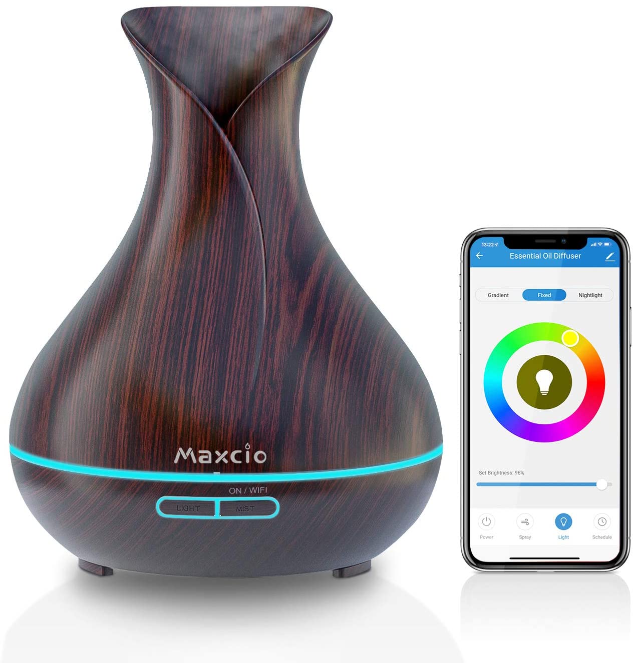 Humidificador + Difusor de Aromas Inteligente Castanho Escuro WiFi - Smartify - Casa Inteligente - Smart Home - Domotica - Casas Inteligentes