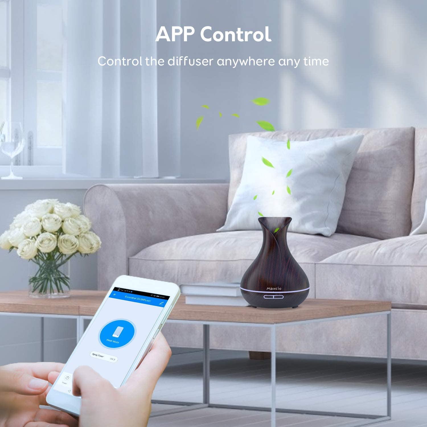 Humidificador + Difusor de Aromas Inteligente Castanho Escuro WiFi - Smartify - Casa Inteligente - Smart Home - Domotica - Casas Inteligentes