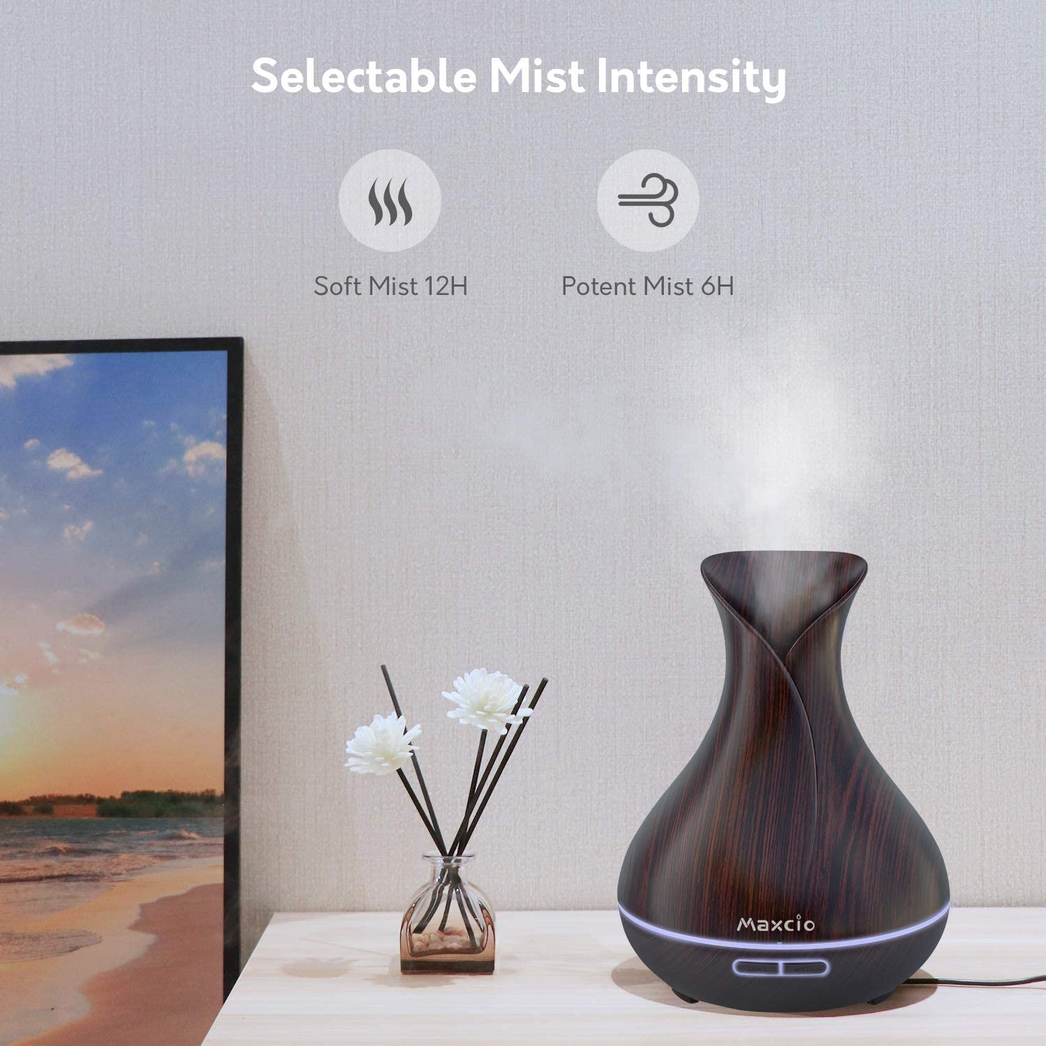 Humidificador + Difusor de Aromas Inteligente Castanho Escuro WiFi - Smartify - Casa Inteligente - Smart Home - Domotica - Casas Inteligentes