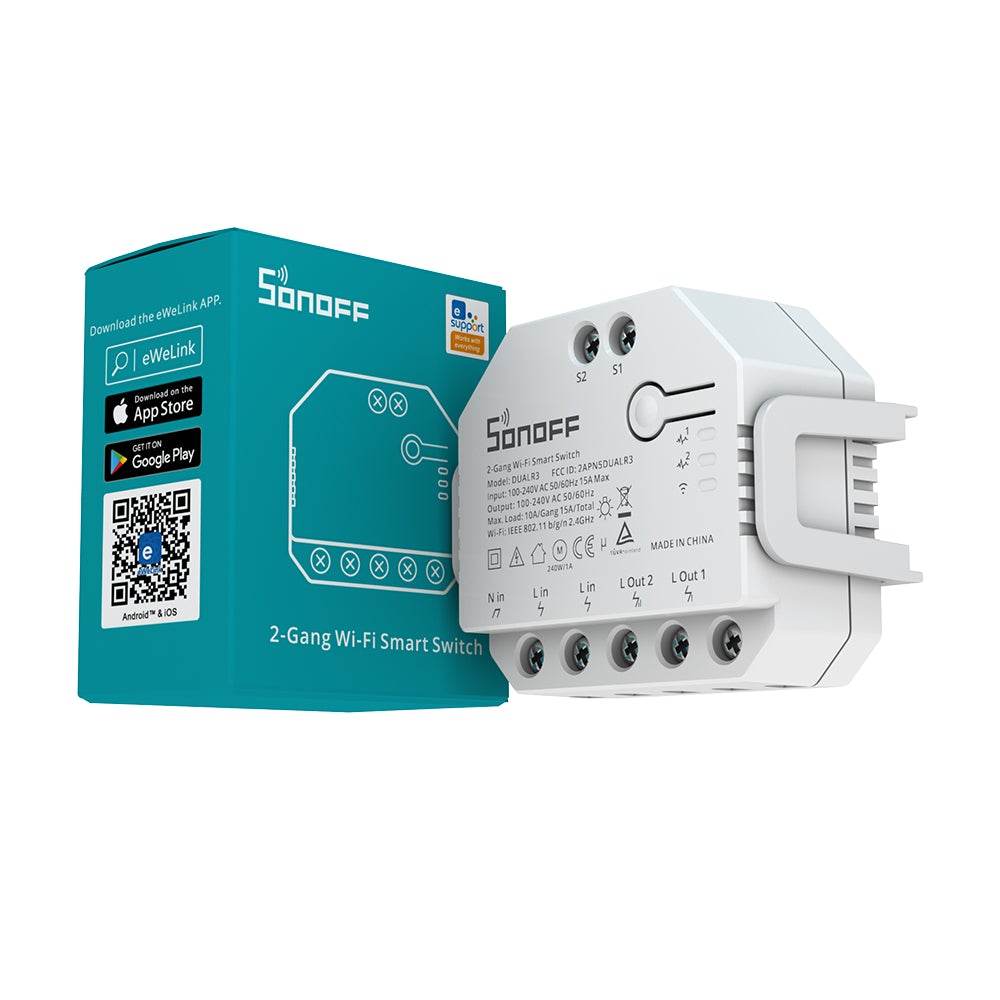 Sonoff Dual R3 Comutador c/ medição de energia Smart Wi-Fi - Smartify - Casa Inteligente - Smart Home - Domotica - Casas Inteligentes