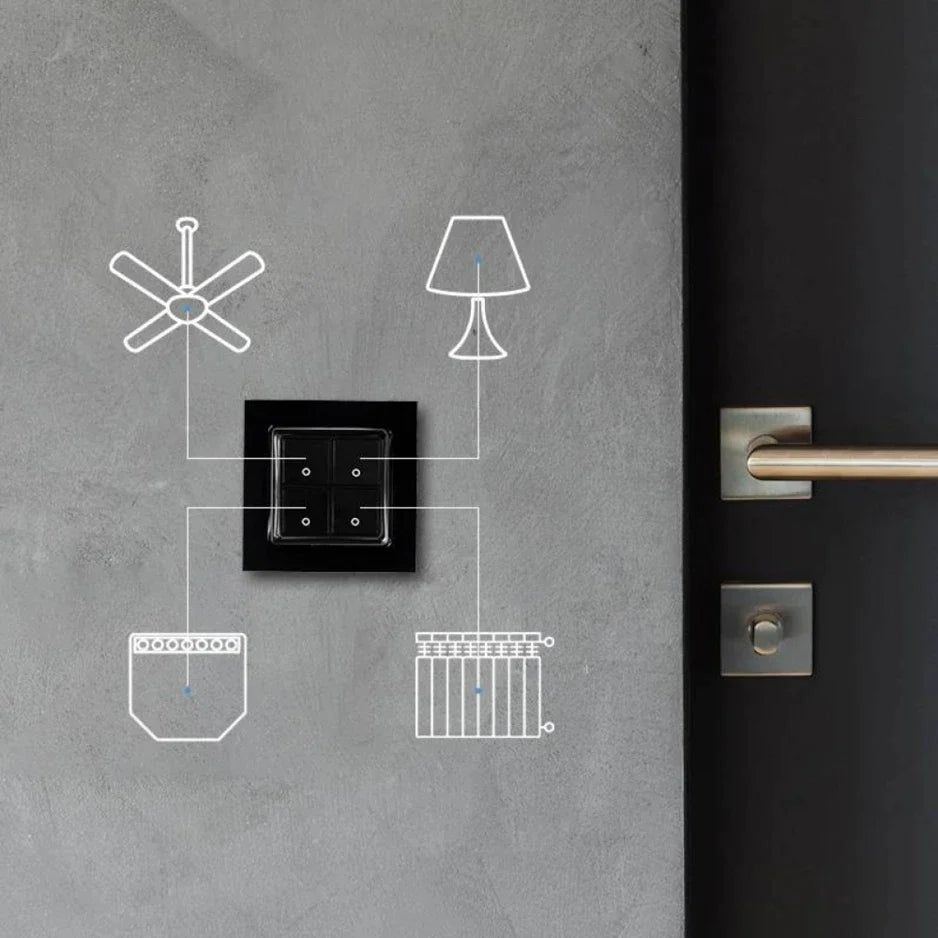 Shelly módulo de parede 4 botões para relé Shelly: compatível com Shelly Plus i4.