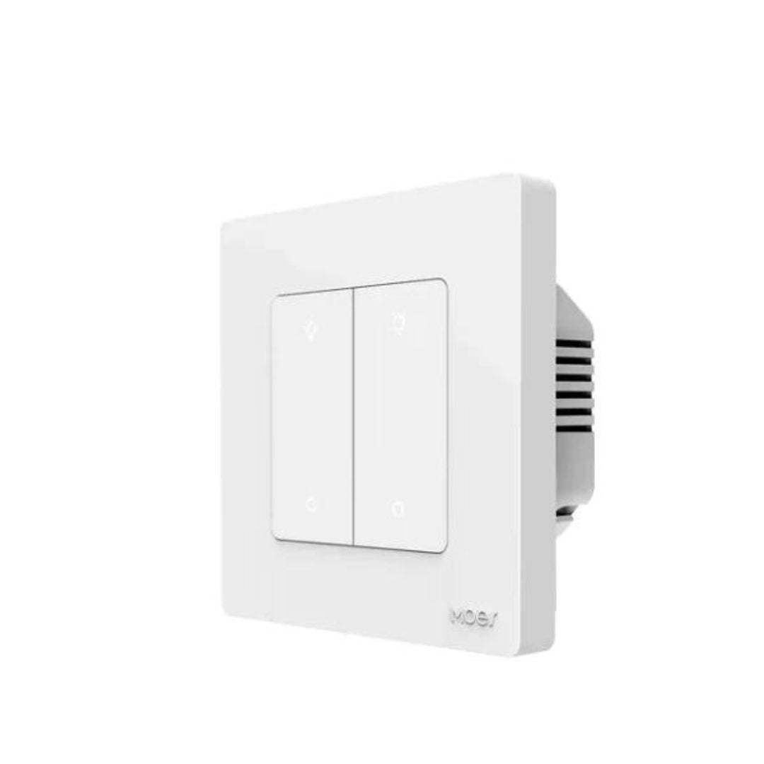 MOES Interruptor Dimmer de 2 botões Zigbee - Série Star Ring