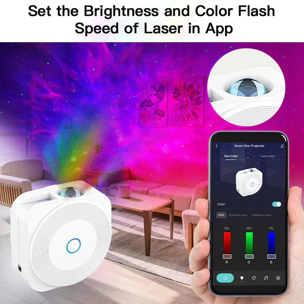 MOES WiFi Smart Star Sky Night Light Projetor quadrado Leitor de música