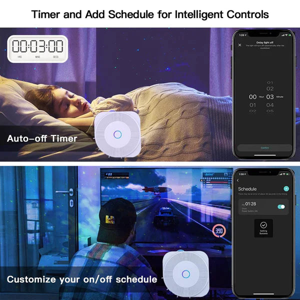 MOES WiFi Smart Star Sky Night Light Projetor quadrado Leitor de música