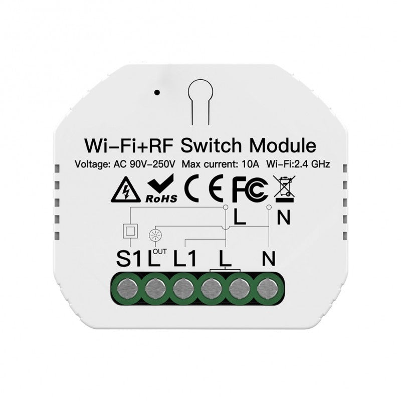 Controle inteligente MOES 1 canal, iluminação via WiFi e RF 433 para maior conveniência e eficiência na sua casa