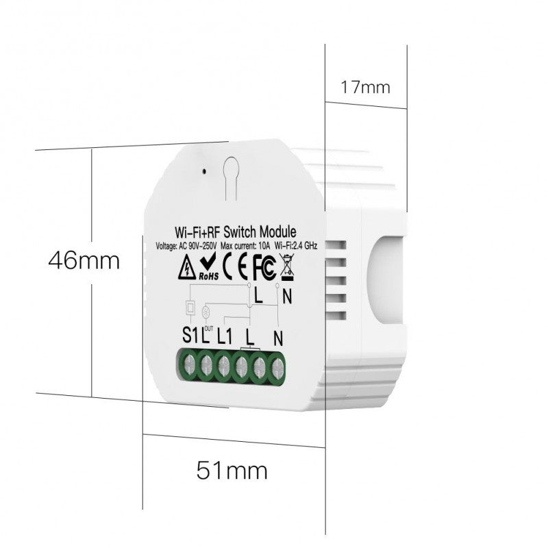 Controle inteligente MOES 1 canal, iluminação via WiFi e RF 433 para maior conveniência e eficiência na sua casa