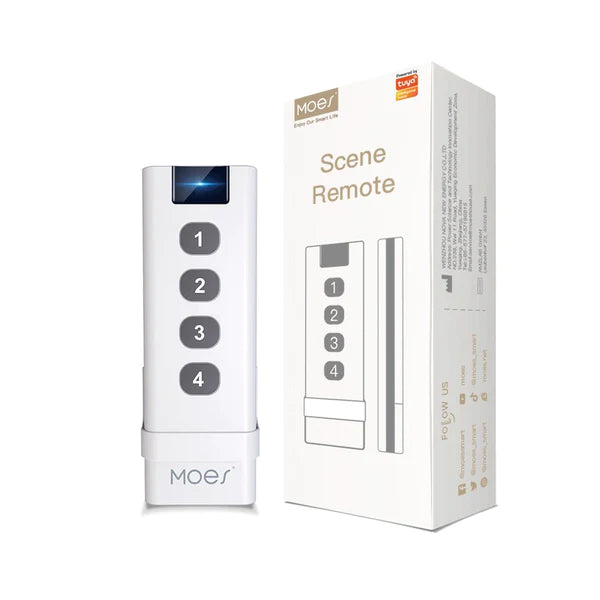 Interruptor de cena sem fios Moes Tuya ZigBee 4 Gang Controlo remoto ponto a ponto