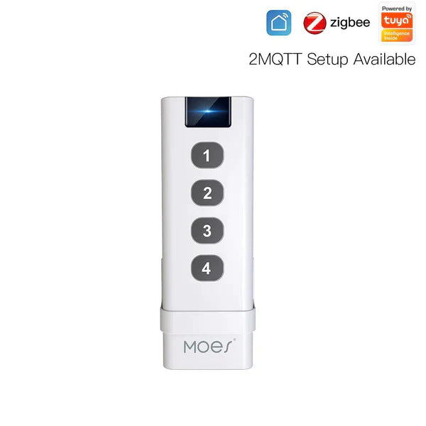 Interruptor de cena sem fios Moes Tuya ZigBee 4 Gang Controlo remoto ponto a ponto