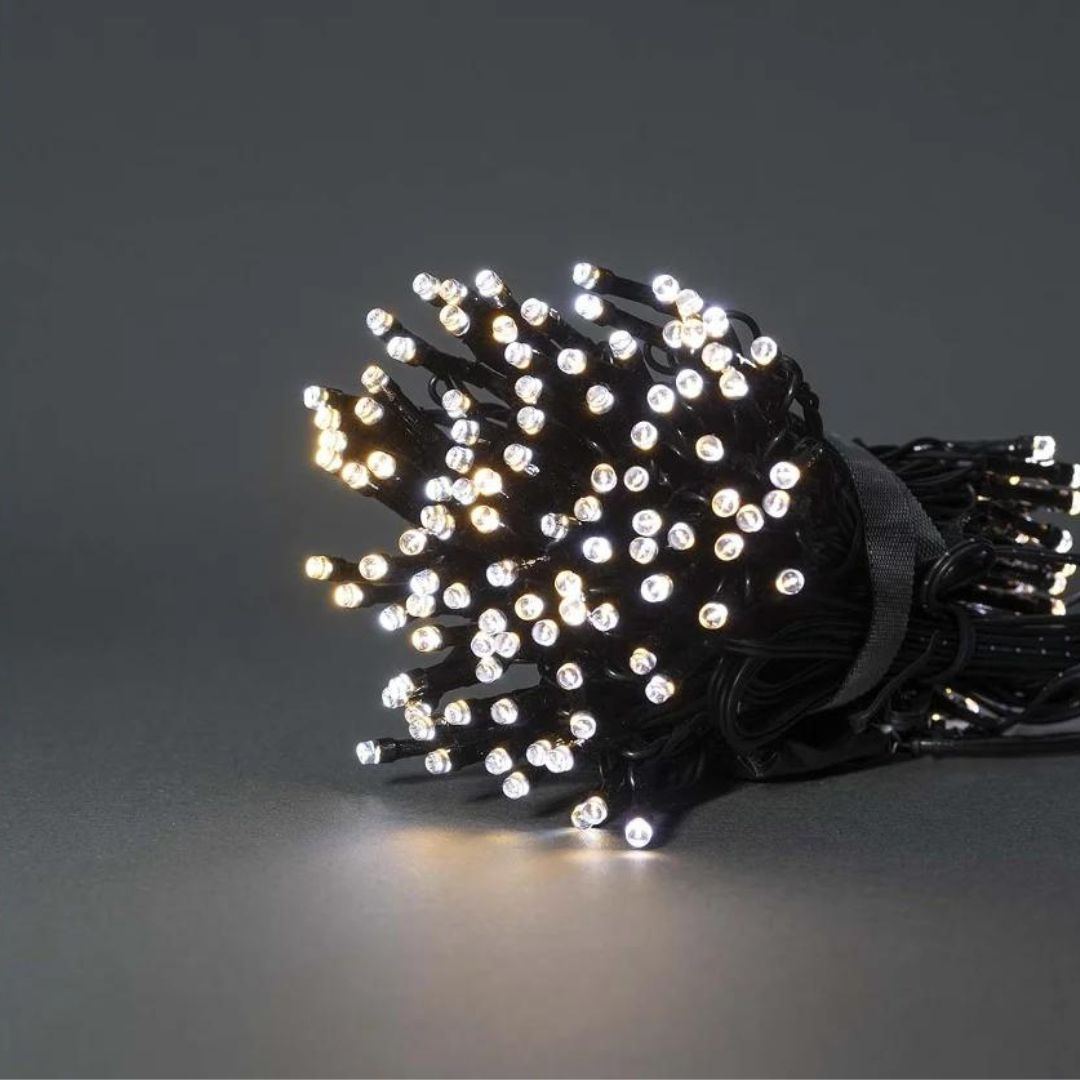 Luzes Nedis Wi-Fi, 100 LEDs em 10m, proporcionam iluminação inteligente para um Natal encantador, combinando tons quentes e frios.