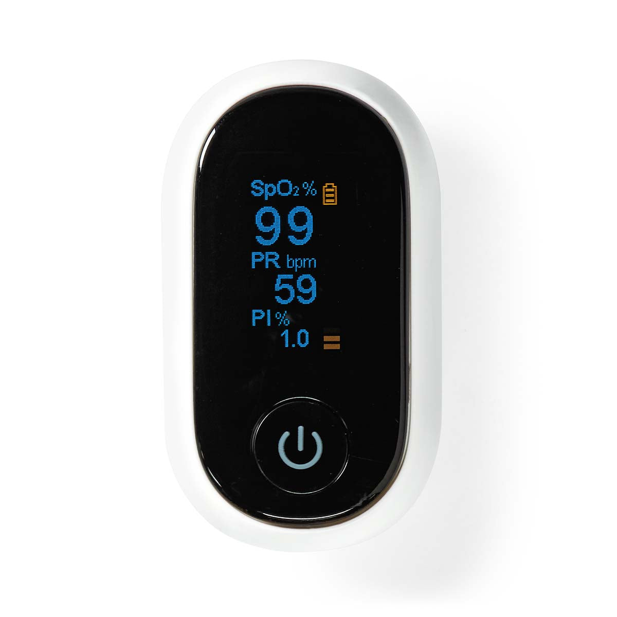 Nedis SmartLife Pulse Oximeter Bluetooth | OLED Display | Anti-movement interference / Auditory alarm / High precision sensor / Oxygen saturation (SpO2) / Perfusion index (PI) / Pulse rate (PR) | White