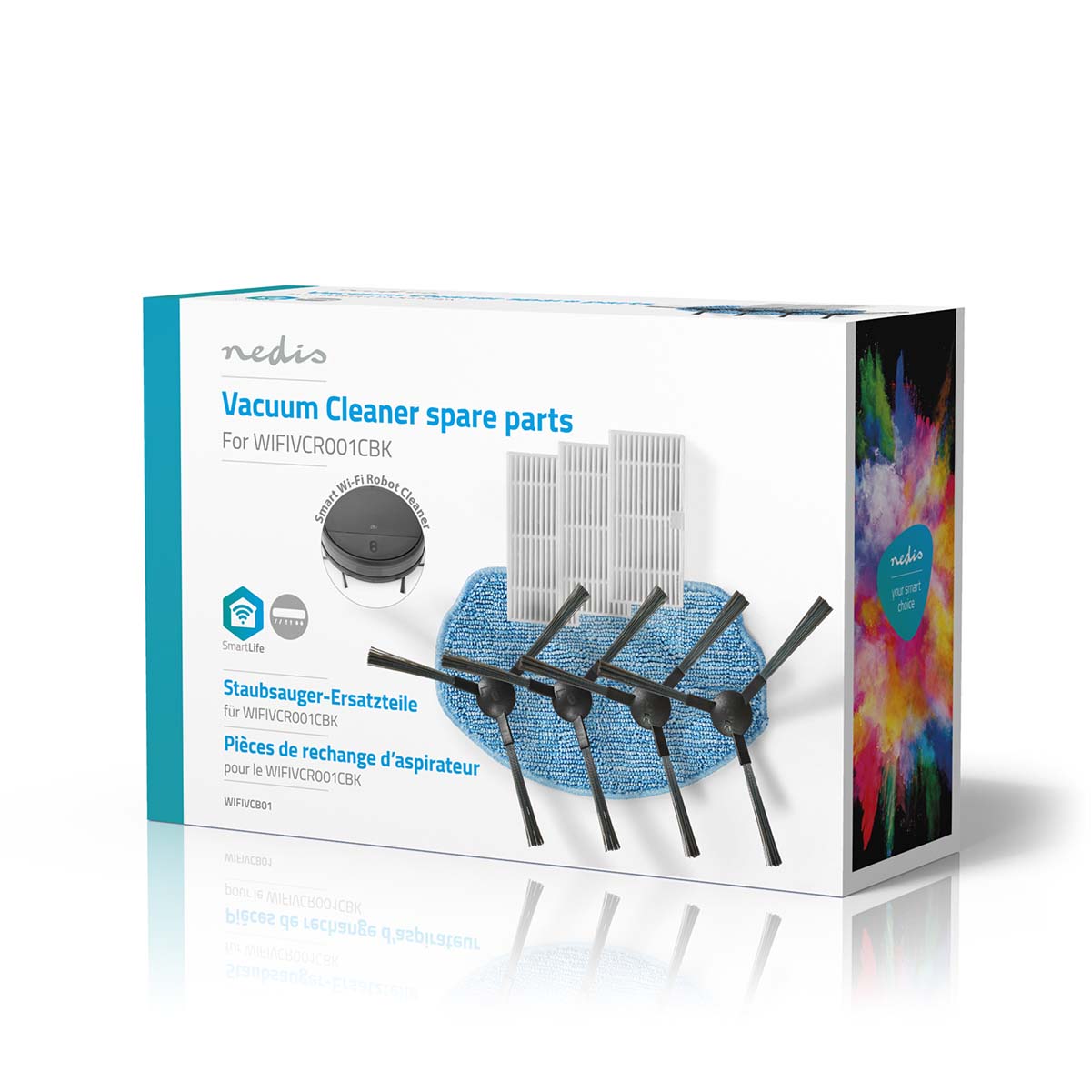 Nedis Robô aspirador Smart Wifi: Filtros eficazes na captura de partículas finas para um ambiente mais saudável.