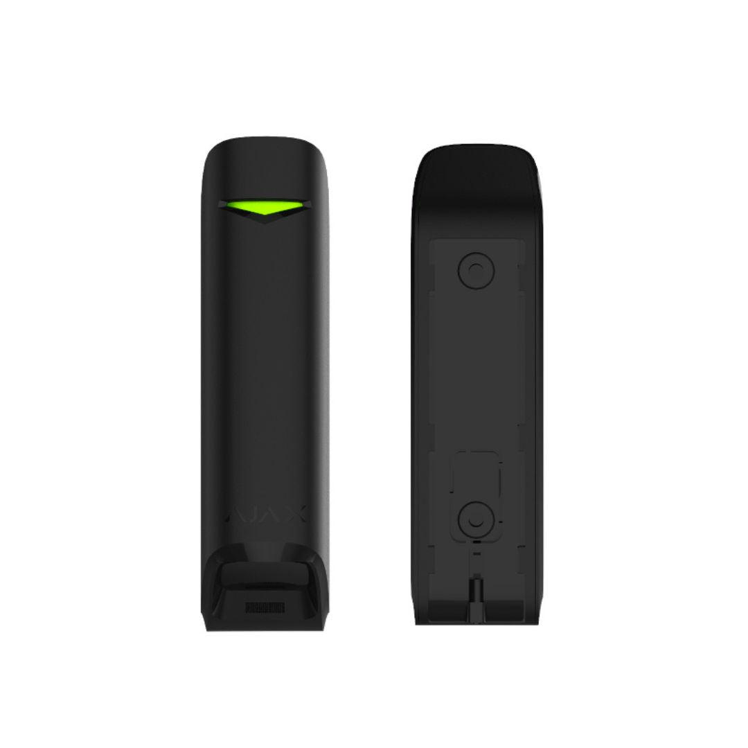 O Detector de Cortina Ajax é uma solução de segurança externa resistente, que não é afetada por animais de estimação com até 15 kg. Possui deteção de movimento, segurança antimasking e antitamper, uma bateria com 3 anos de duração e alcance de 1700 m.