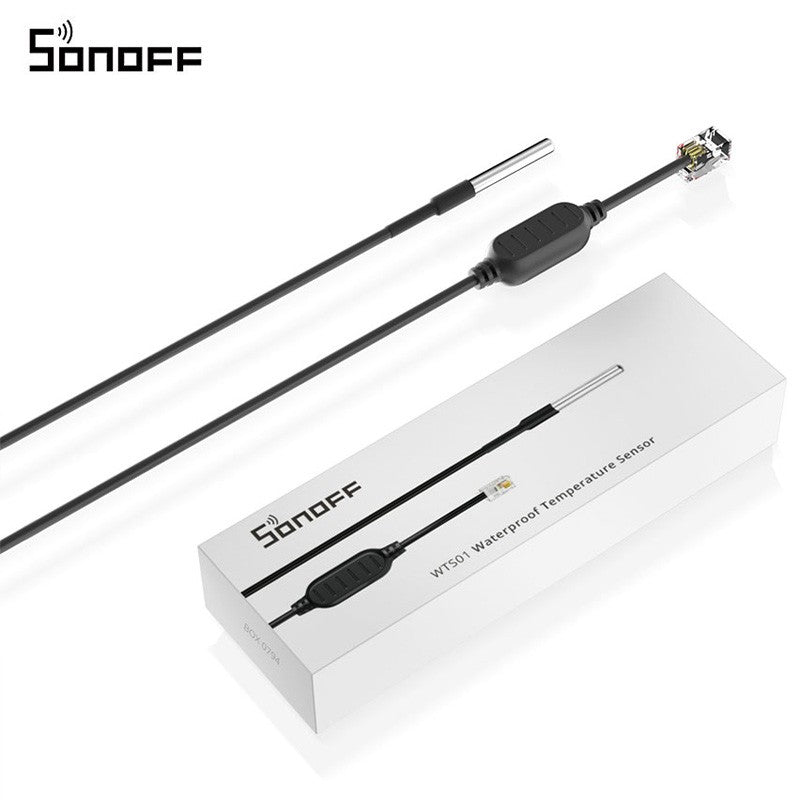 Sonoff WTS01 Sensor de temperatura à prova de água: Precisão de até ±0.5°C.