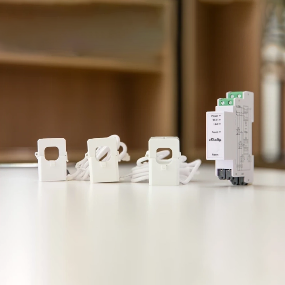 Shelly Pro 3EM-400 Medidor de consumo trifásico Wifi: Conectividade versátil.