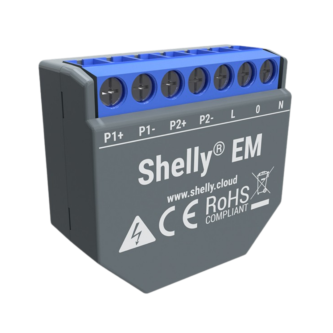 Shelly EM - Módulo WiFi com duplo medidor de consumo + Núcleo de medição de 50A - Smartify - Casa Inteligente - Smart Home - Domotica - Casas Inteligentes