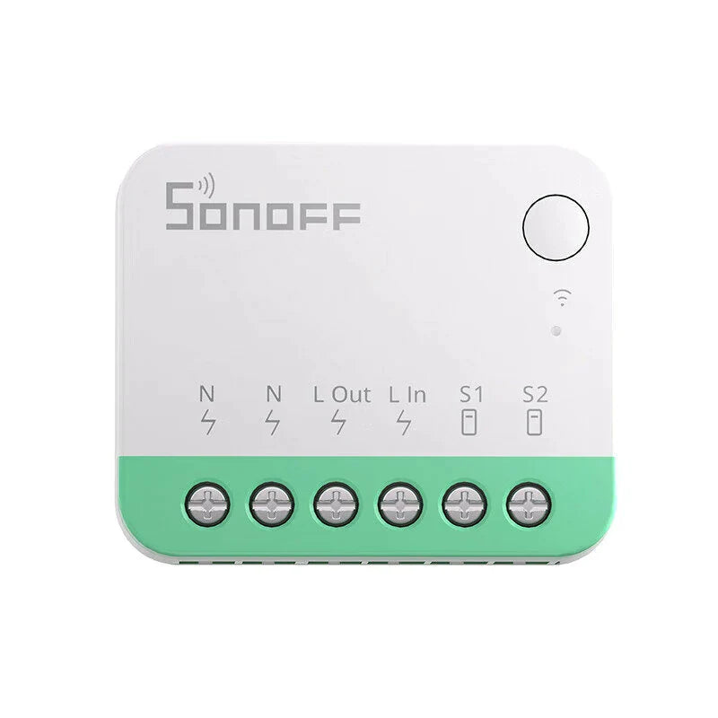 O módulo WiFi SONOFF MINIR4M foi concebido para se integrar de forma inteligente em residências, sendo compatível com assistentes virtuais como Alexa e Google Home para facilitar o controlo por voz.