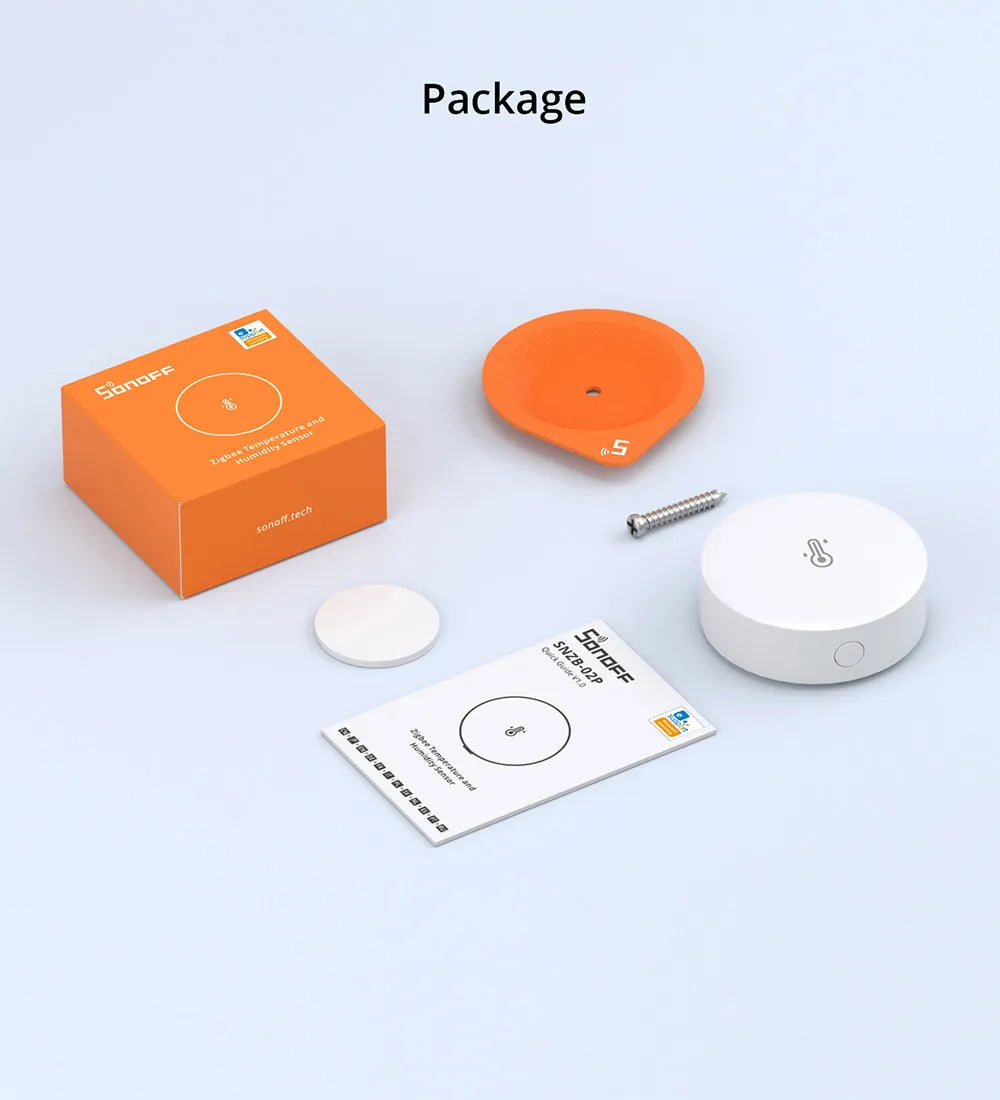 Conheça o SNZB-02P, um sensor de temperatura e humidade alimentado por uma pilha, com uma durabilidade de até 4 anos. Com suporte ao protocolo Zigbee 3.0, é compatível com vários gateways.