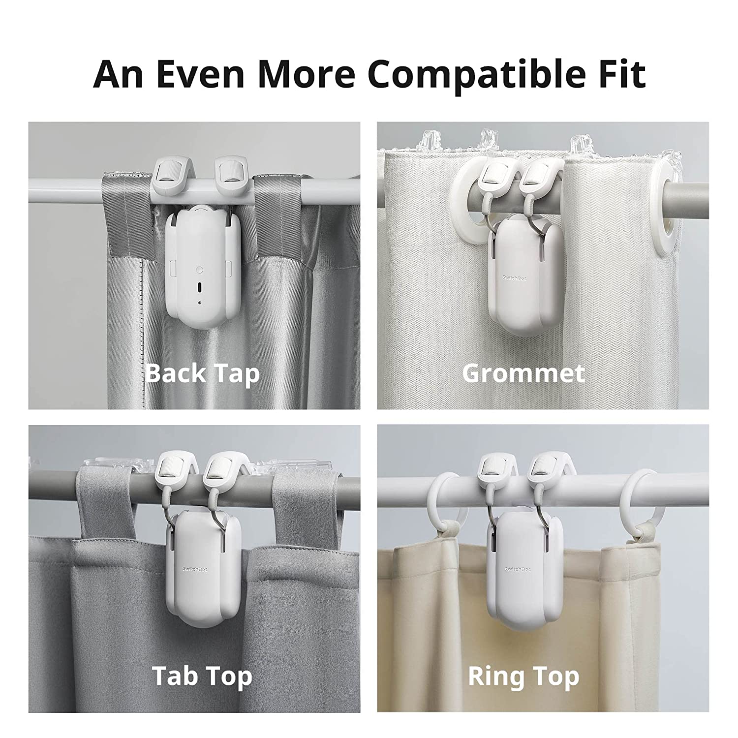 SwitchBot Curtain Rod 2 robô inteligente para cortinas de varão Bluetooth compatível com várias cortinas