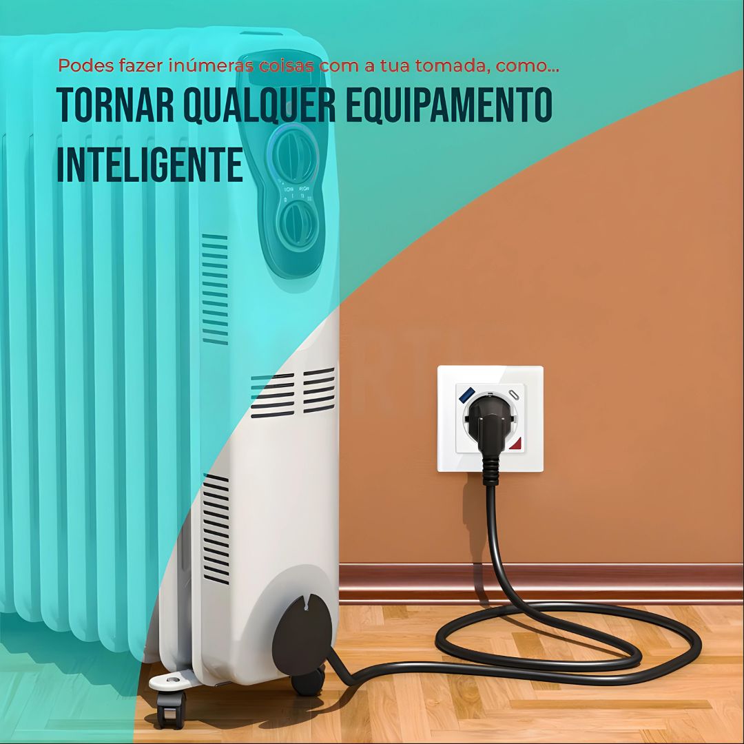Tomada Inteligente com USB-C e USB-A (Smart socket) com capacidade de 16 Amperes em Branco,