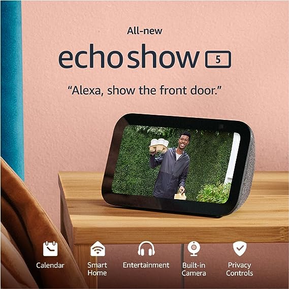 Amazon Alexa Echo Show 5 (Geração 3) Branco Wifi: Ecrã de 5.5" para experiência visual.