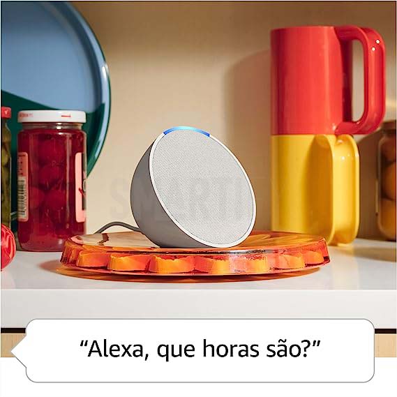 Amazon Echo pop Wifi Bluetooth Branco: pede para agendar horários e colocar temporizadores