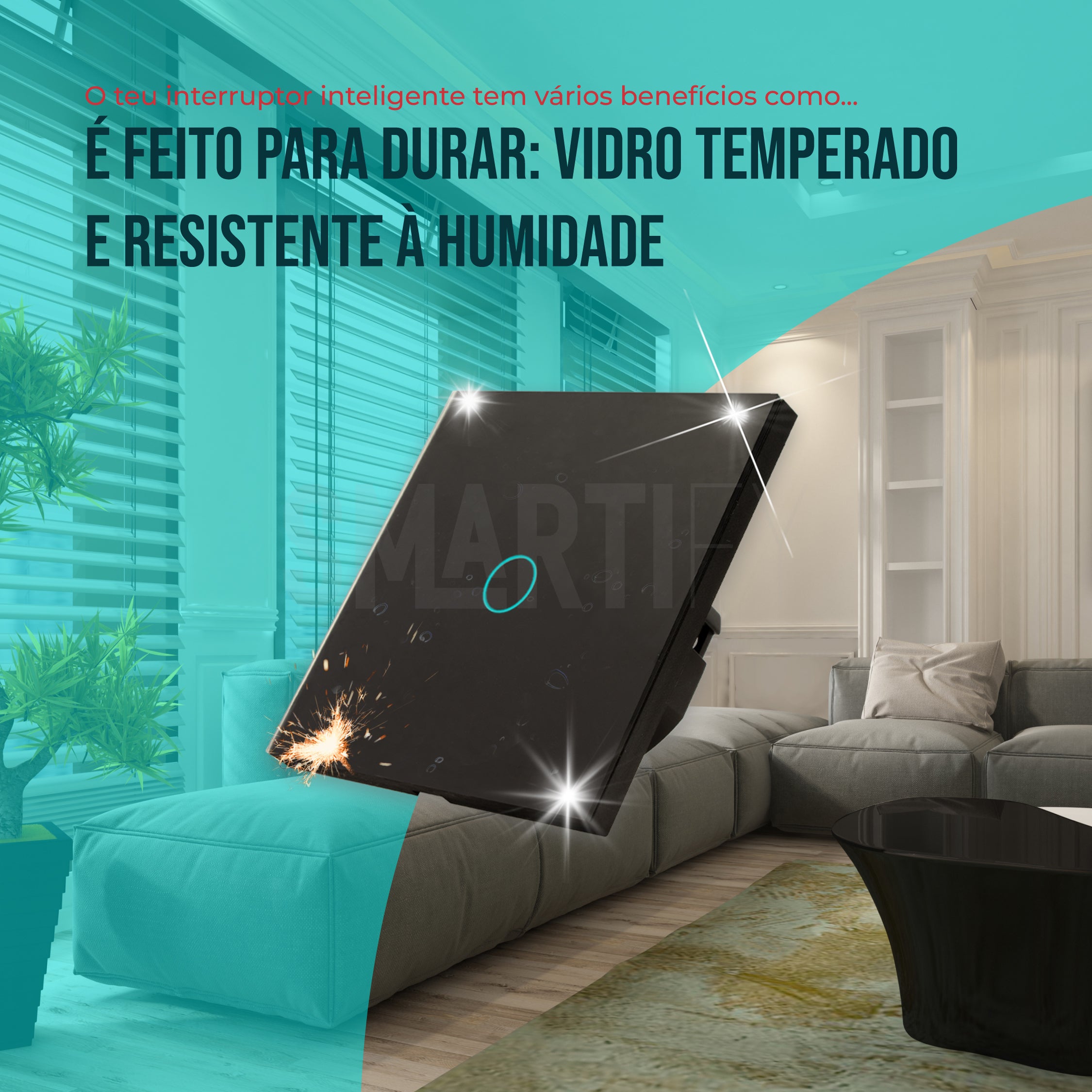 Interruptor Inteligente de Luz WiFi 1 botão Smartify - Preto - Smartify - Casa Inteligente - Smart Home - Domotica - Casas Inteligentes