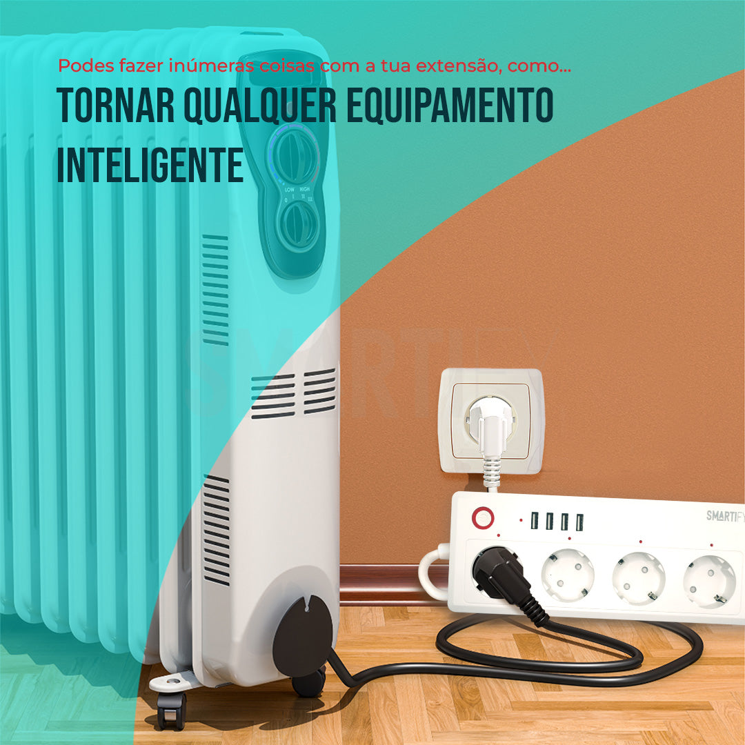Extensão Inteligente WiFi 4 Tomadas + 4 USB Smartify - Smartify - Casa Inteligente - Smart Home - Domotica - Casas Inteligentes