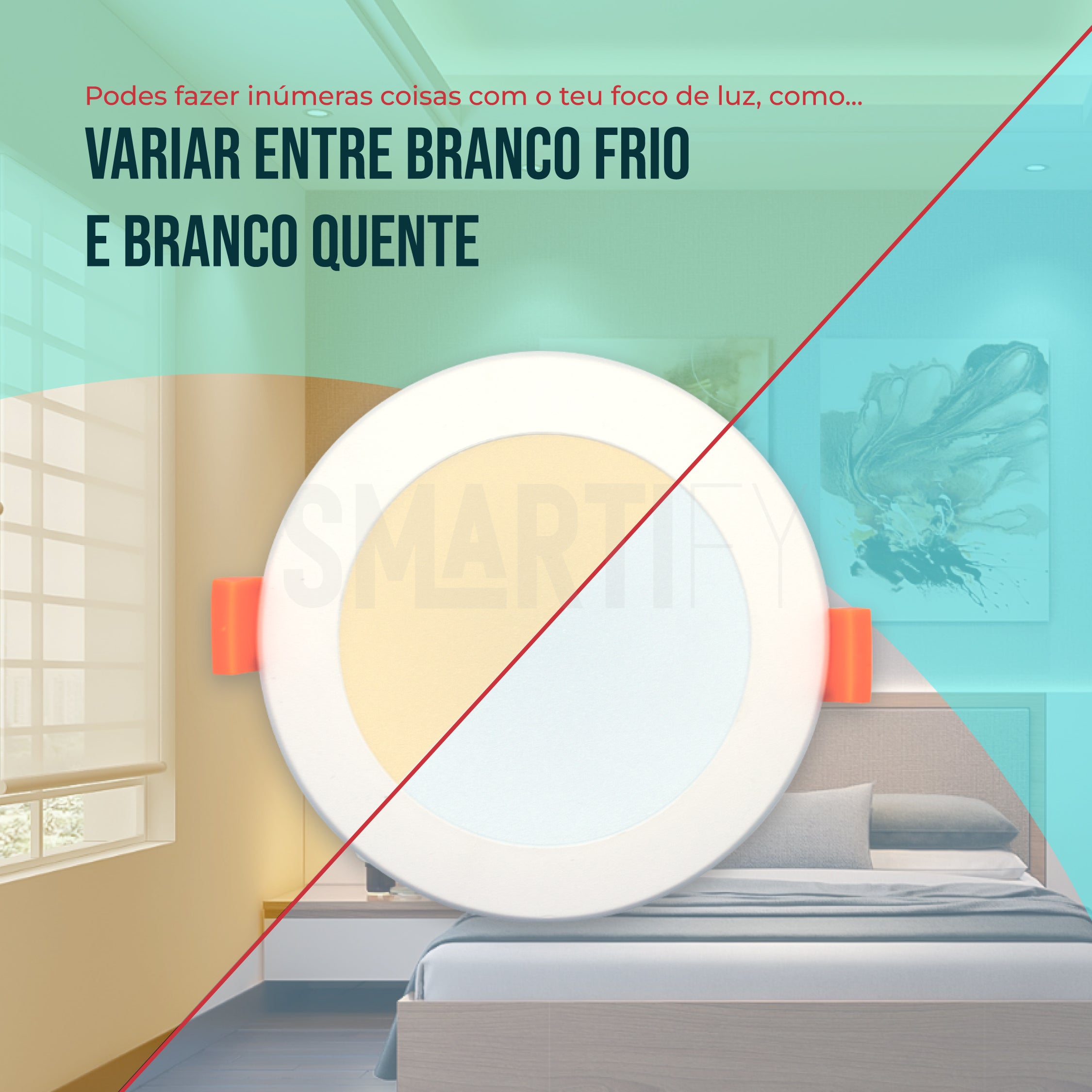 Downlight / Placa / Foco LED Ø115 mm WiFi Inteligente (Cores + Branco) Smartify - Smartify - Casa Inteligente - Smart Home - Domotica - Casas Inteligentes