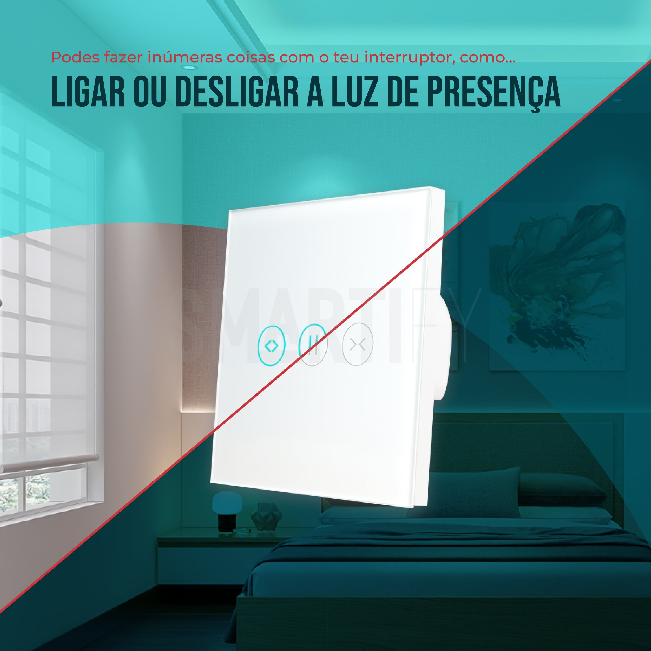 Interruptor de Estores Inteligente WiFi Smartify - Branco - Smartify - Casa Inteligente - Smart Home - Domotica - Casas Inteligentes