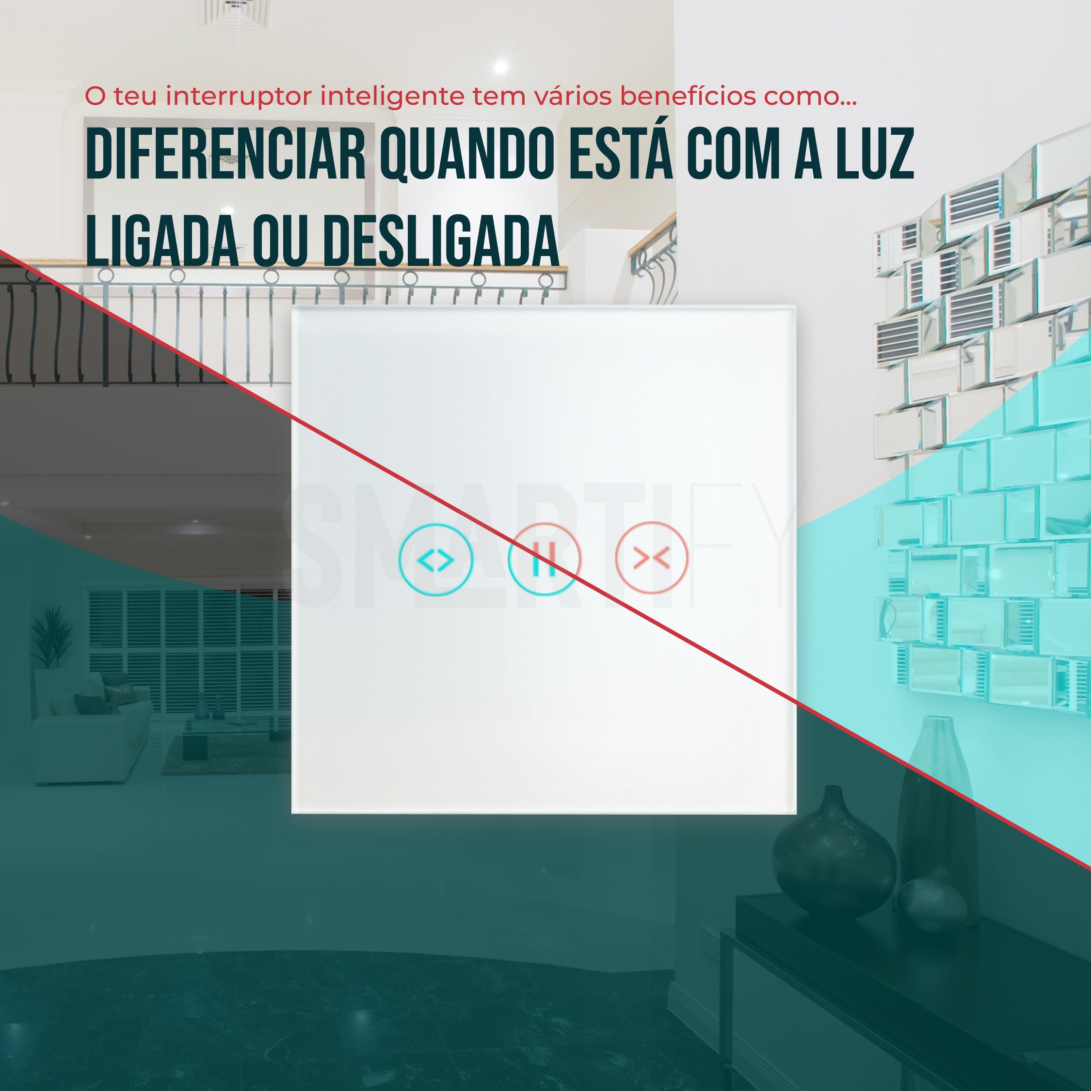 Interruptor de Estores Inteligente WiFi Smartify - Branco - Smartify - Casa Inteligente - Smart Home - Domotica - Casas Inteligentes