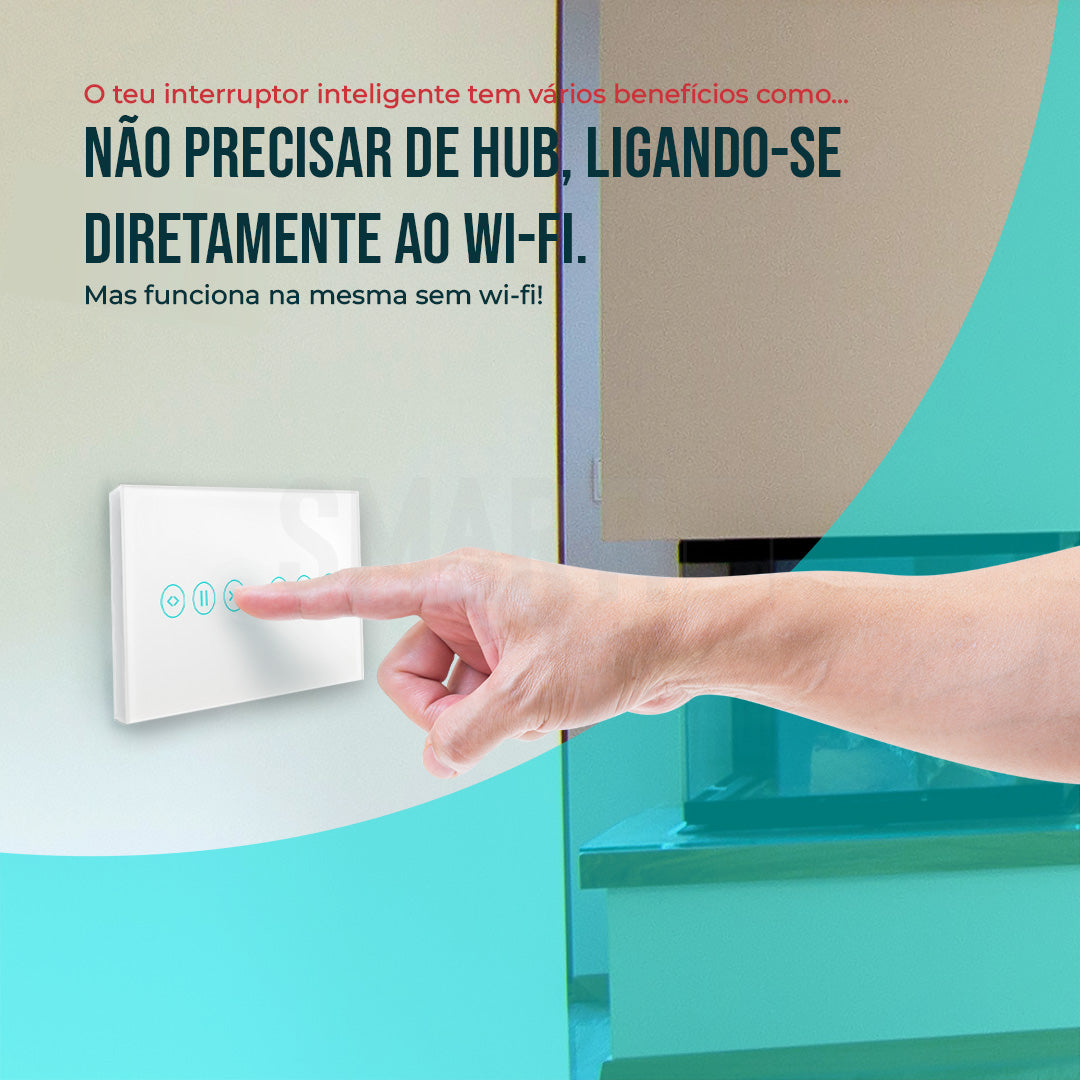 Interruptor de Estores Duplo Inteligente WiFi Smartify - Branco - Smartify - Casa Inteligente - Smart Home - Domotica - Casas Inteligentes