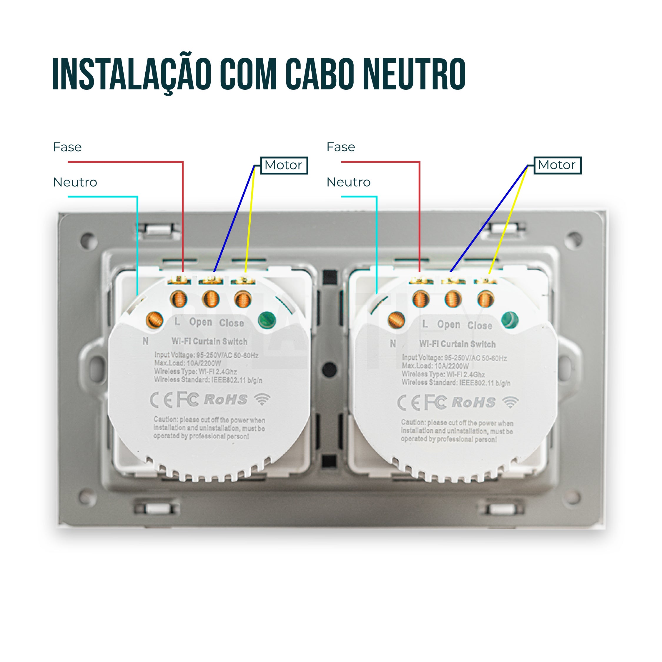 Interruptor de Estores Duplo Inteligente WiFi Smartify - Branco - Smartify - Casa Inteligente - Smart Home - Domotica - Casas Inteligentes