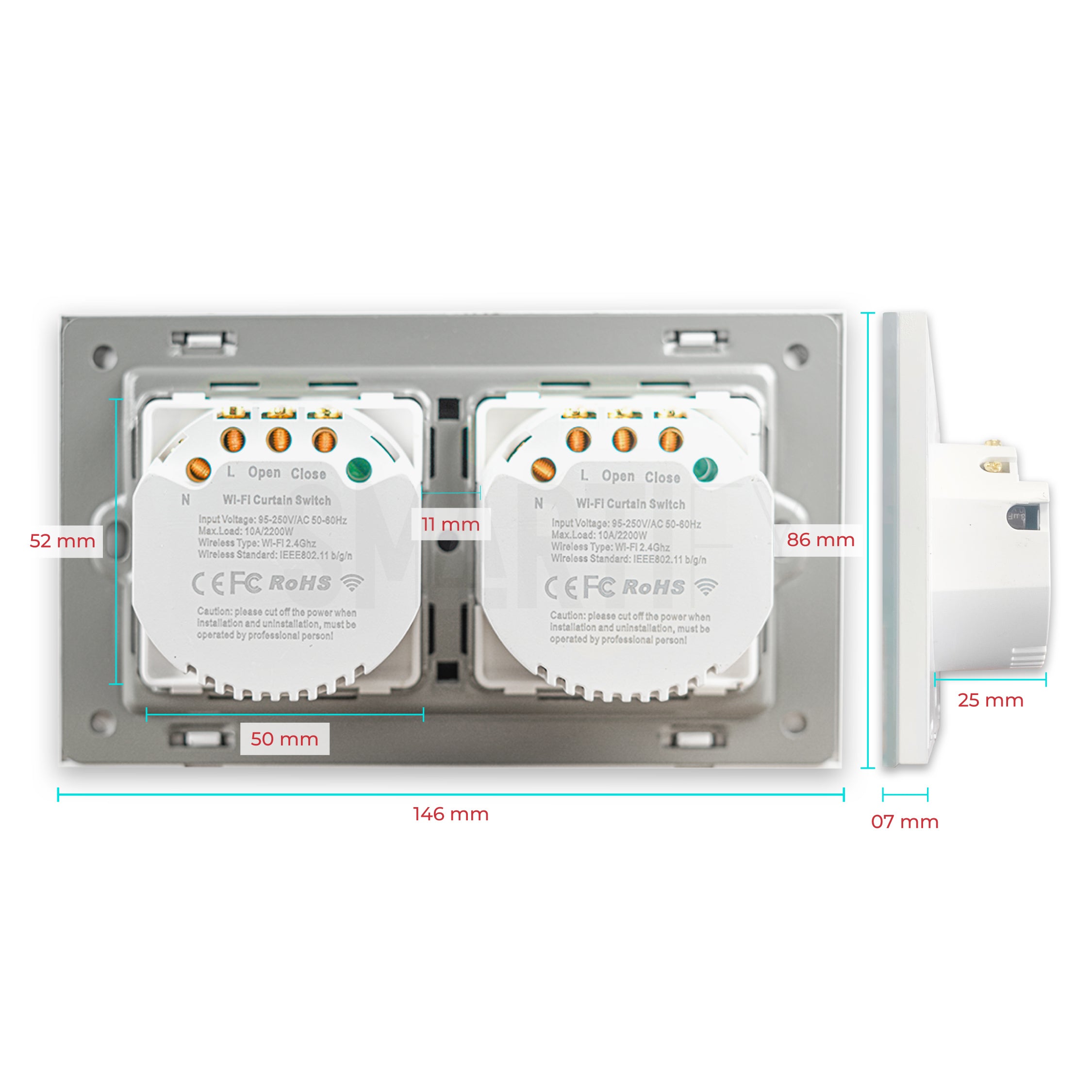 Interruptor de Estores Duplo Inteligente WiFi Smartify - Branco - Smartify - Casa Inteligente - Smart Home - Domotica - Casas Inteligentes