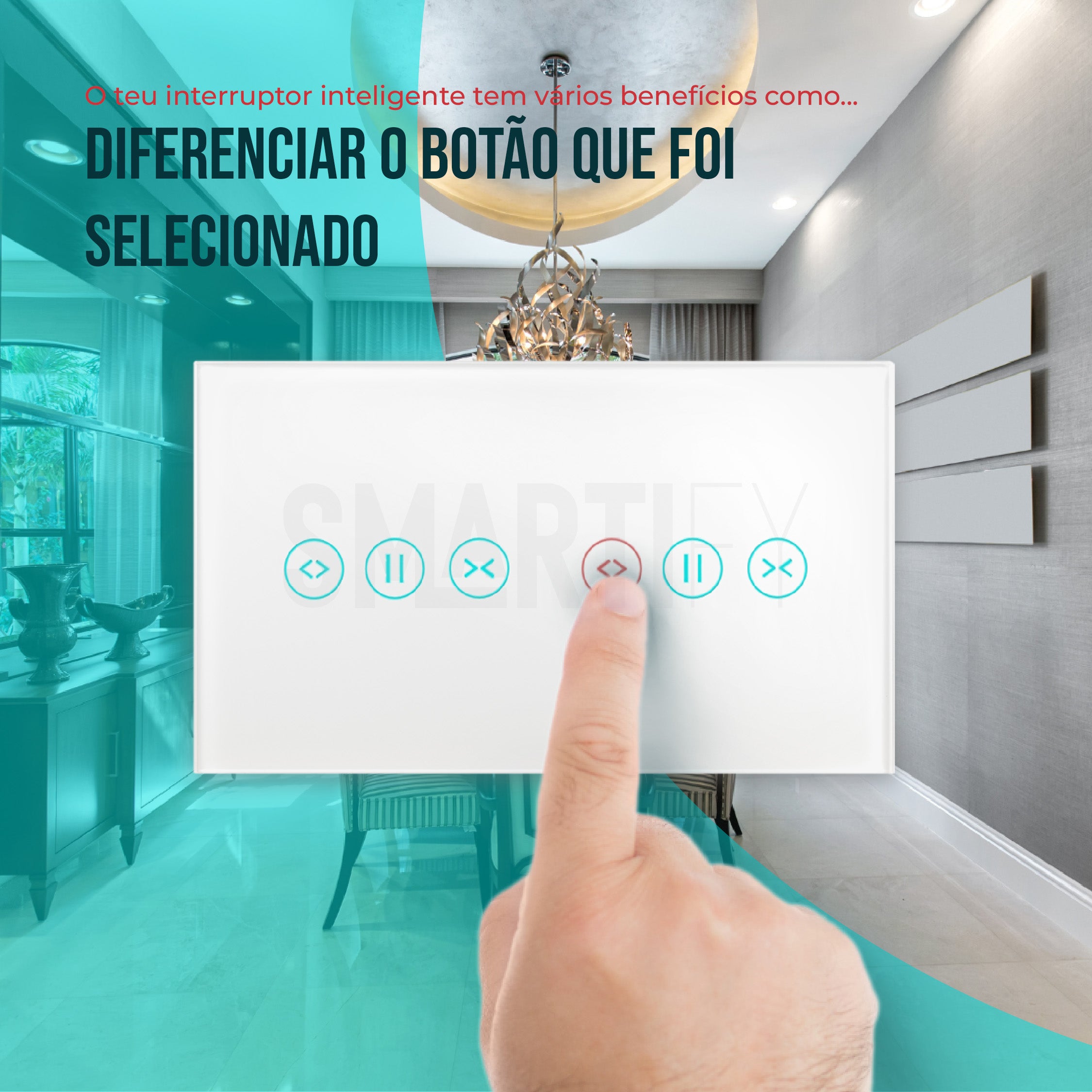 Interruptor de Estores Duplo Inteligente WiFi Smartify - Branco - Smartify - Casa Inteligente - Smart Home - Domotica - Casas Inteligentes