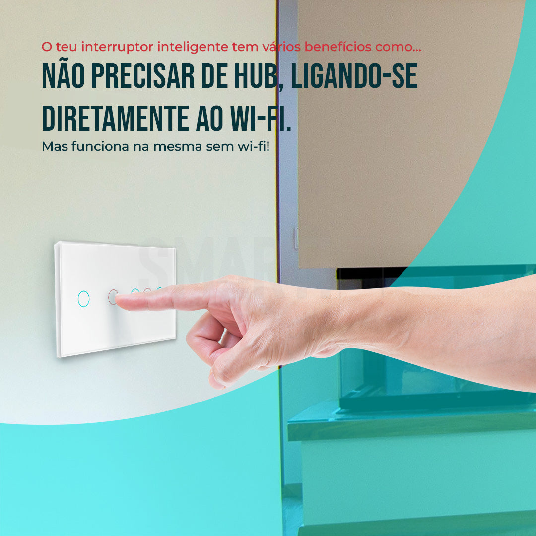 Interruptor de Luz + Interruptor de Estores Duplo Inteligente WiFi Smartify - Branco - Smartify - Casa Inteligente - Smart Home - Domotica - Casas Inteligentes