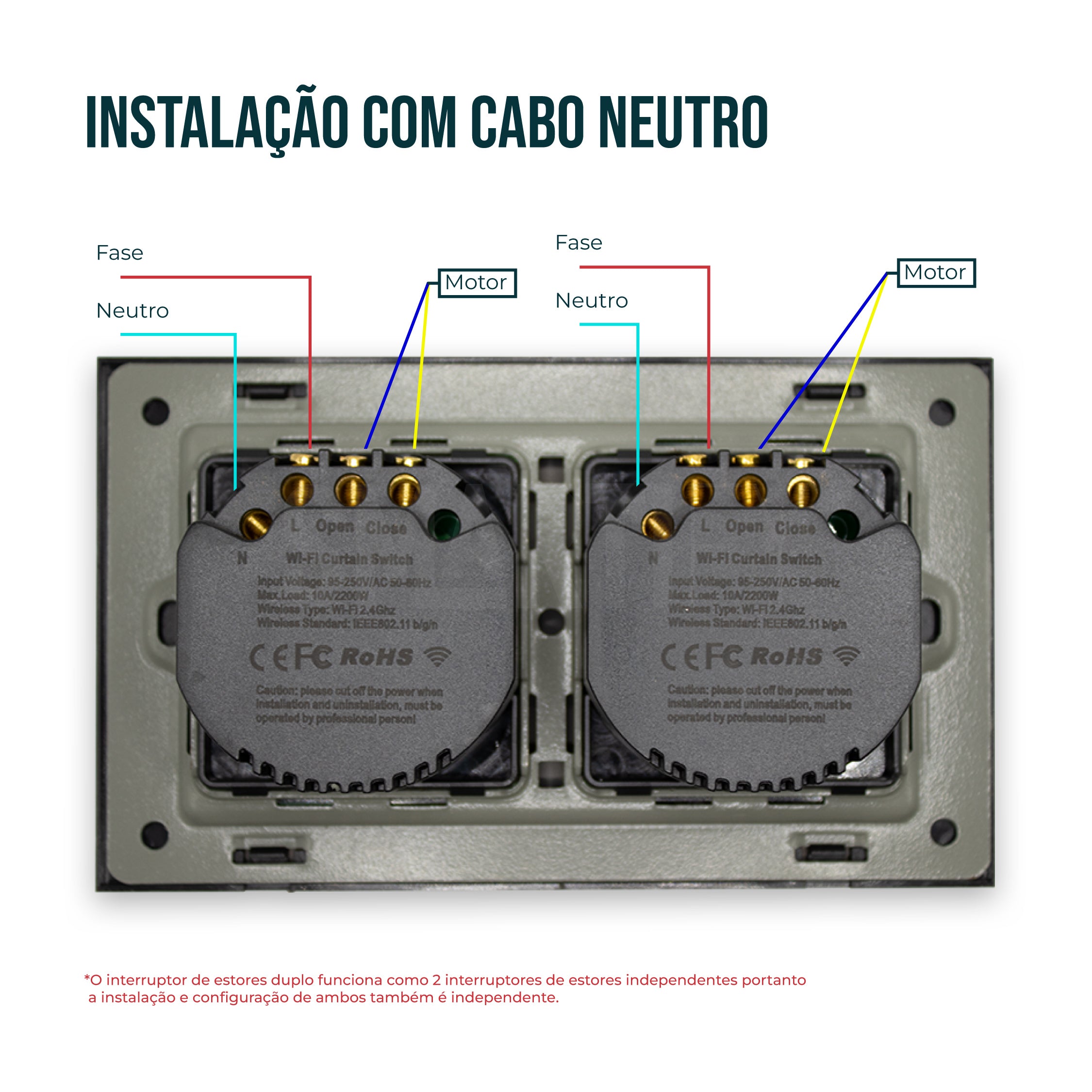 Interruptor de Estores Duplo Inteligente WiFi Smartify - Preto - Smartify - Casa Inteligente - Smart Home - Domotica - Casas Inteligentes