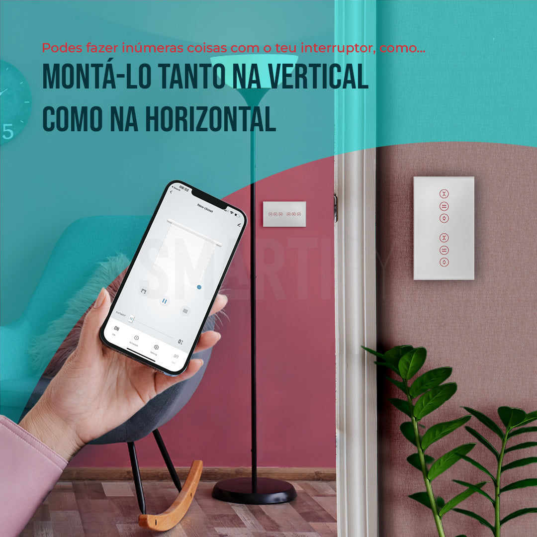 Interruptor de Estores Duplo Inteligente WiFi Smartify - Branco - Smartify - Casa Inteligente - Smart Home - Domotica - Casas Inteligentes